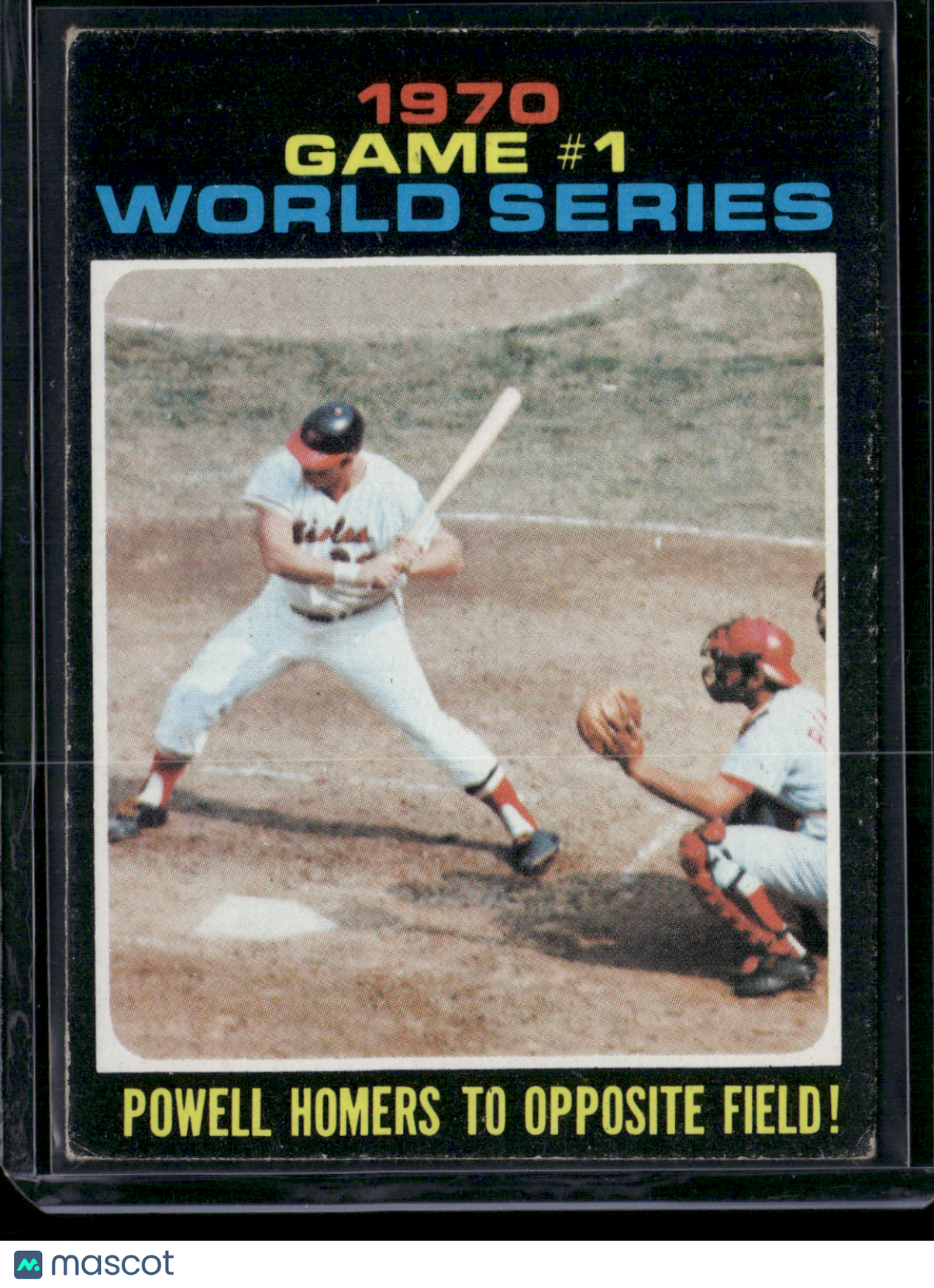 1971 Topps POWELL HOMERS TO OPPOSITE FIELD! #327 1970 World Series Game 1 (VG)