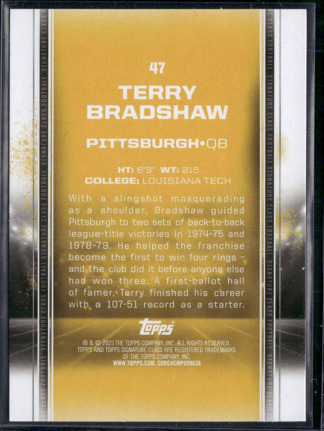 2024 Topps Signature Class TERRY BRADSHAW #47