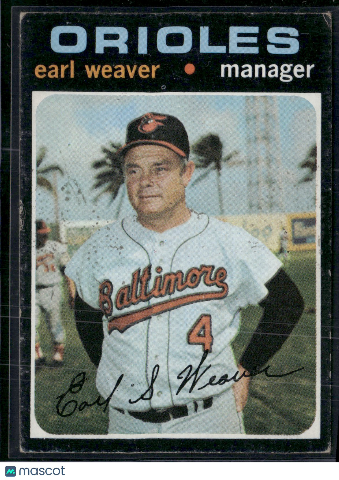 1971 Topps EARL WEAVER #477 Wax Stain (VG)