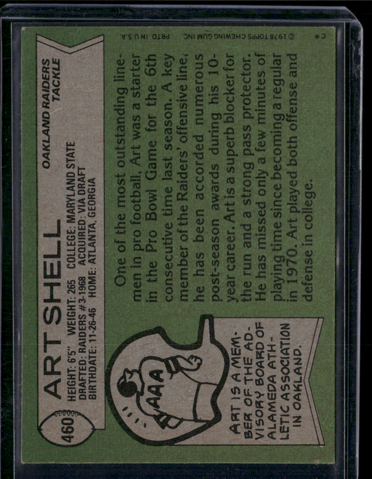 1978 Topps ART SHELL #460 (EX-EX/MT)
