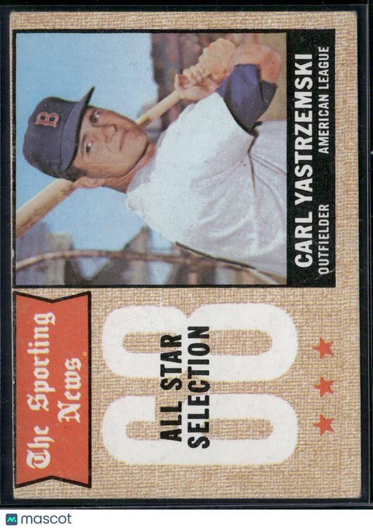 1968 Topps CARL YASTRZEMSKI #369 All Star Print Line Light Wrinkle (VG)