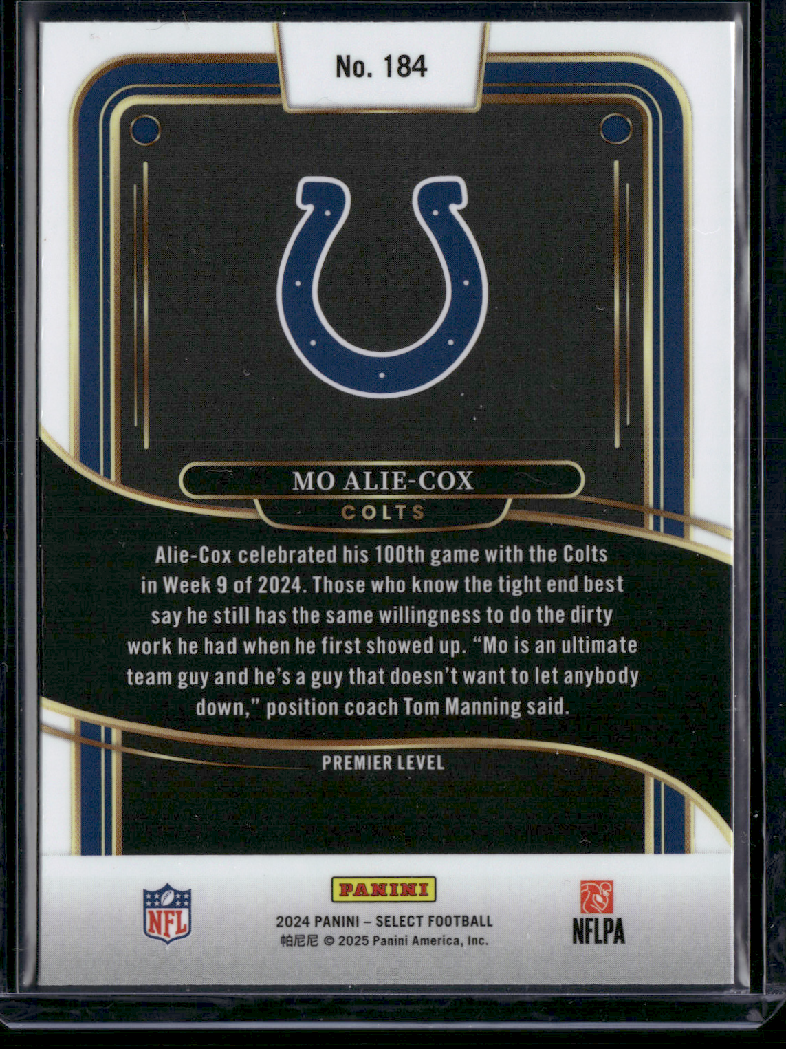 2024 Panini Select MO ALIE-COX #184 Premier Level