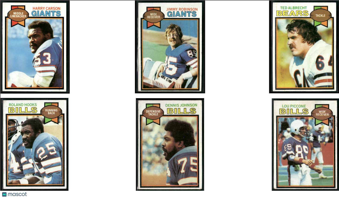 1979 Topps 6 ~ CARDLOT Harry Carson/Lou Piccone (VG)