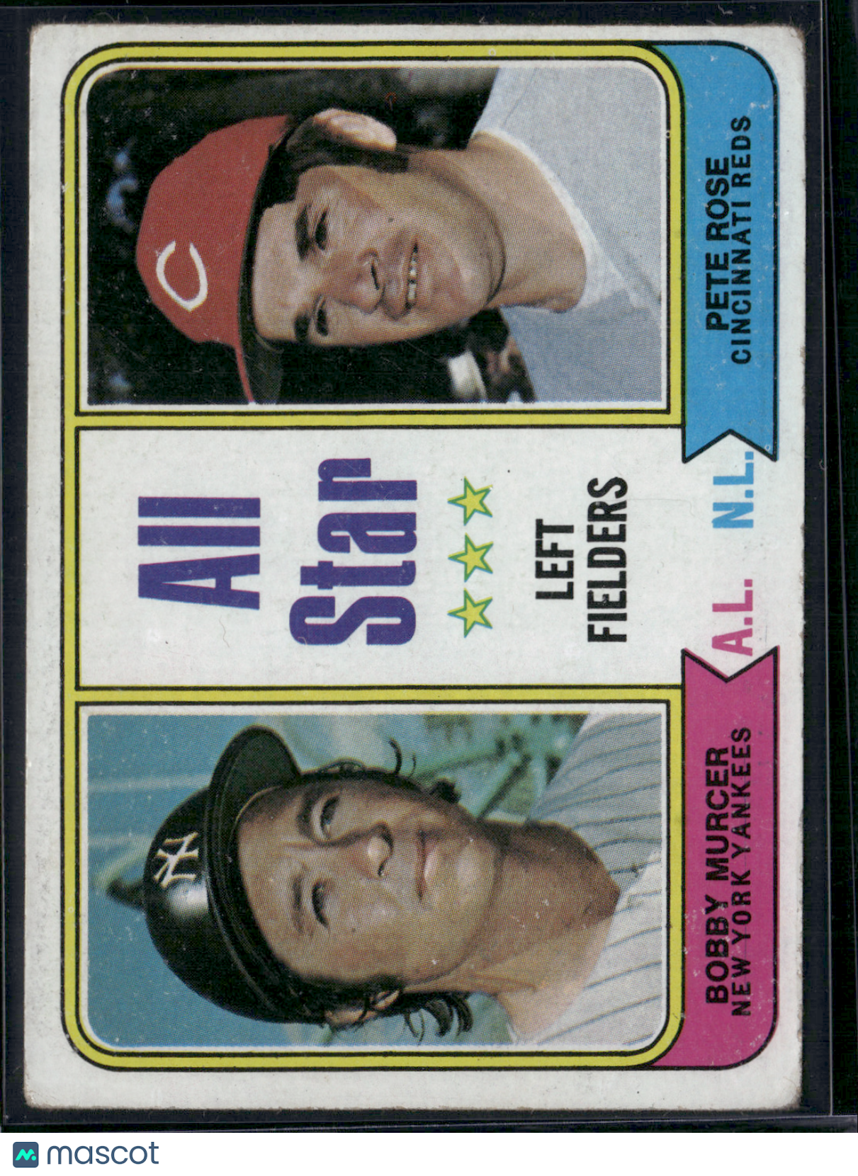 1974 Topps PETE ROSE/BOBBY MURCER #336 All Star Left Fielders (VG-VG/EX)