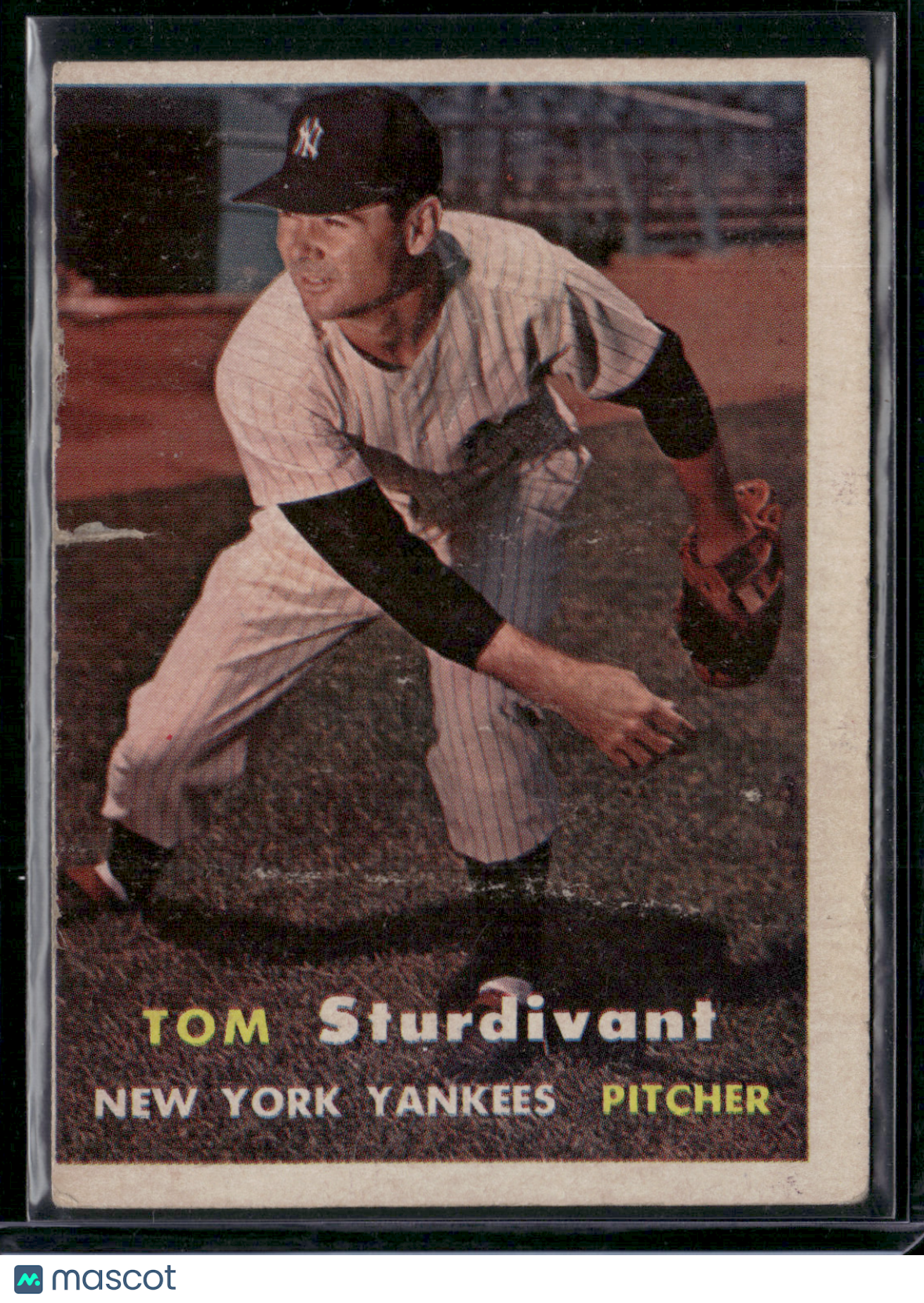 1957 Topps TOM STURDIVANT #34 Tear