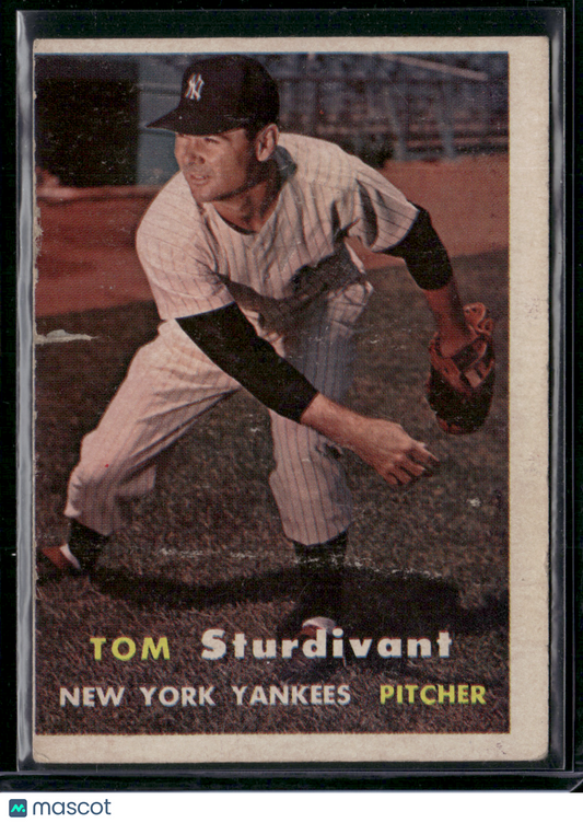1957 Topps TOM STURDIVANT #34 Tear