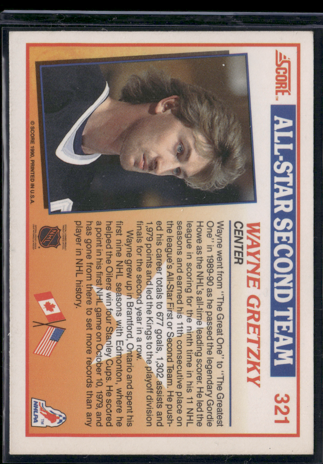 1990 Score WAYNE GRETZKY #321 All Star (EX)