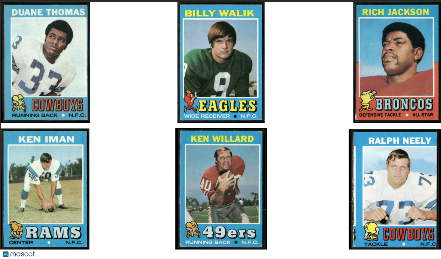1971 Topps 6 ~ CARDLOT Duane Thomas/Ralph Neely (VG)
