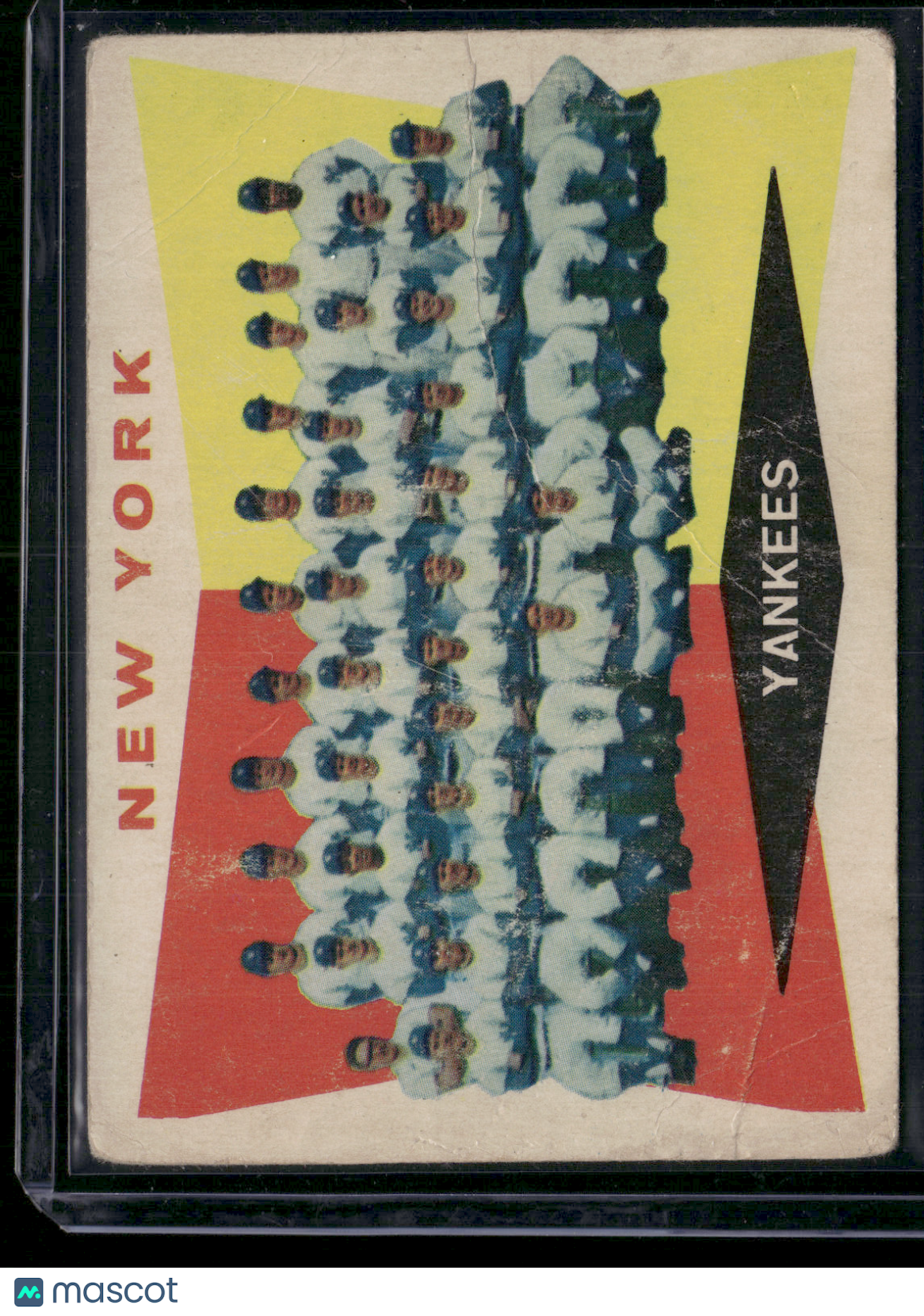 1960 Topps NEW YORK YANKEES #332 Pencil Filled Back Wrinkles (Good)