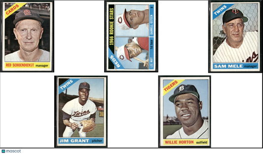 1966 Topps 5~CARDLOT Red Schoendienst/Willie Horton (VG-VG/EX)