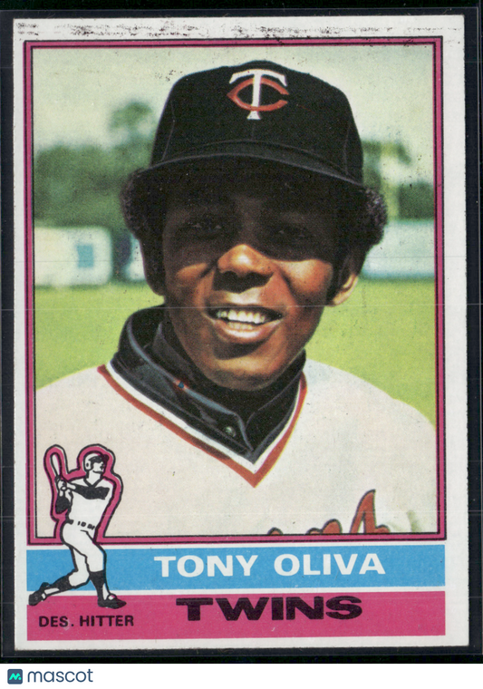 1976 Topps TONY OLIVA #35 Print Snow (EX)