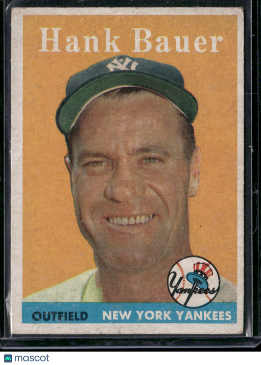 1958 Topps HANK BAUER #9 (VG-Surface Scratch)