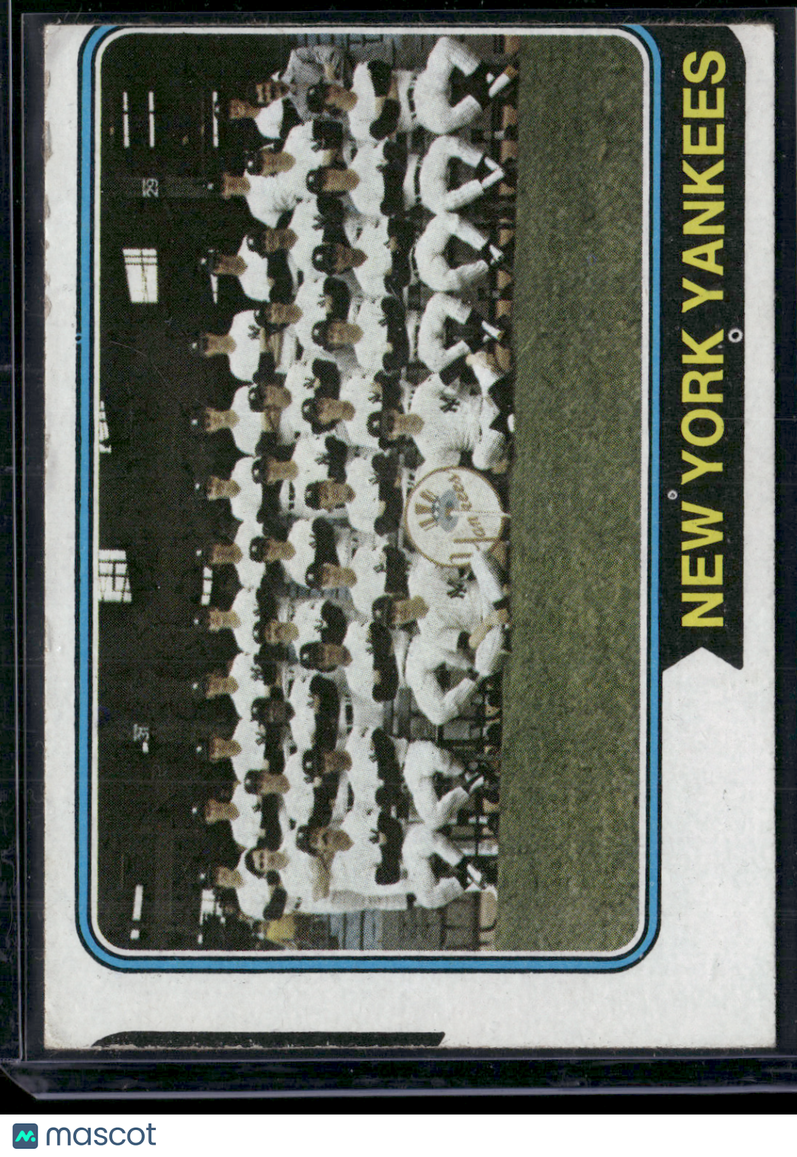 1974 Topps NEW YORK YANKEES #363 Edge Chip Grain Raise Miscut (VG)