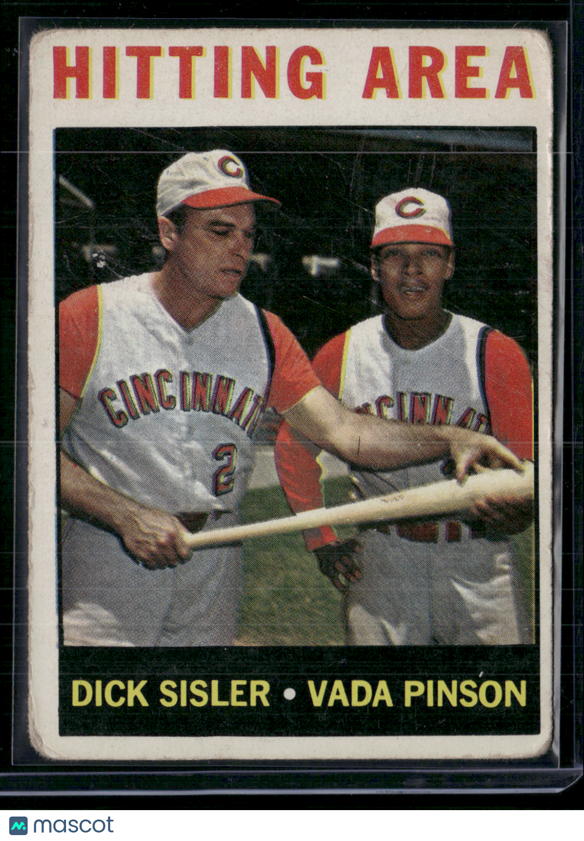 1964 Topps DICK SISLER/VADA PINSON #162 Hitting Area Wrinkles Scratches (Good)