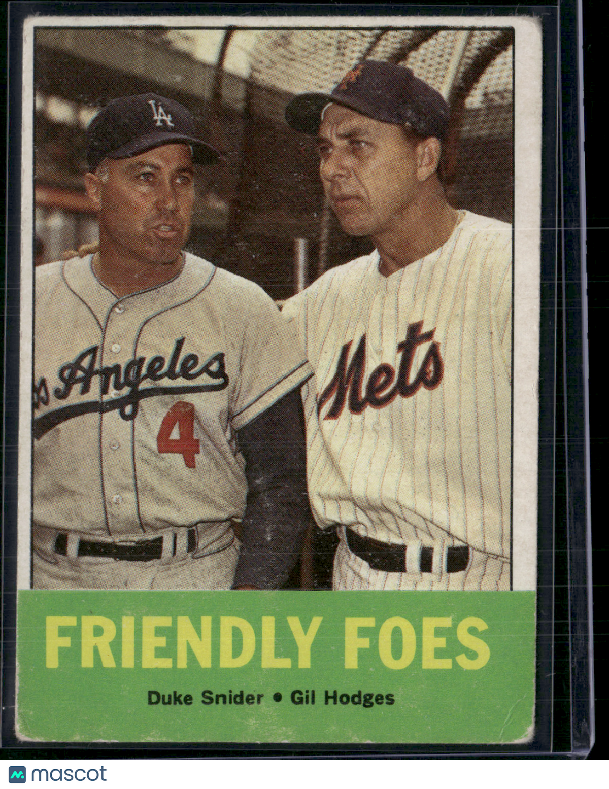 1963 Topps DUKE SNIDER/GIL HODGES #68 Friendly Foes Light Wrinkles (Good)