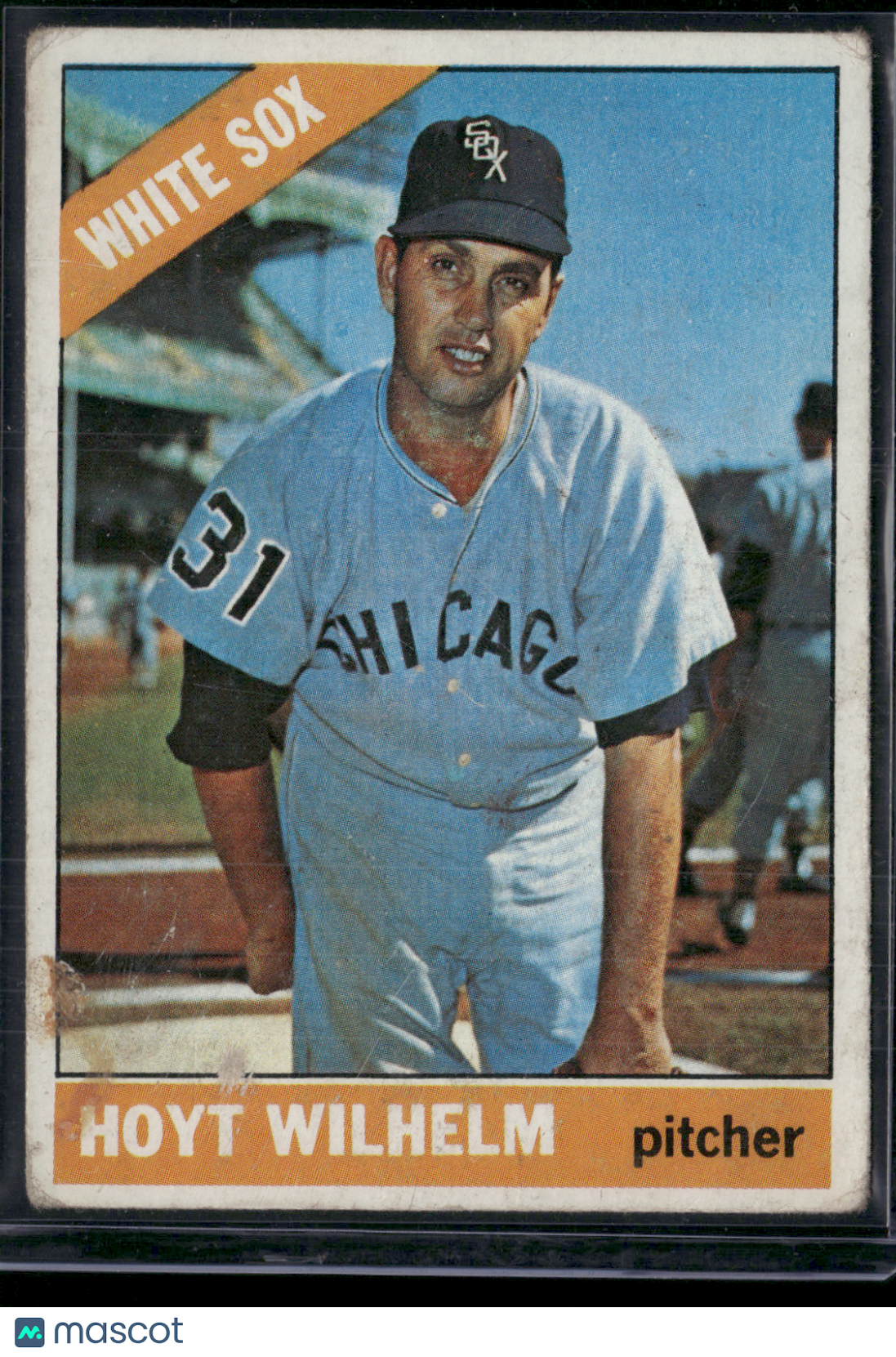 1966 Topps HOYT WILHELM #510 Light Scratch Glue Stain (Good-VG)