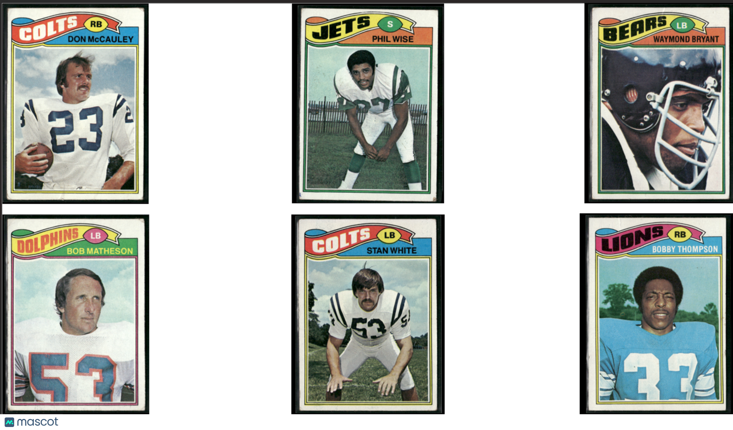 1977 Topps 6 ~ CARDLOT Don McCauley/Bobby Thompson (VG)
