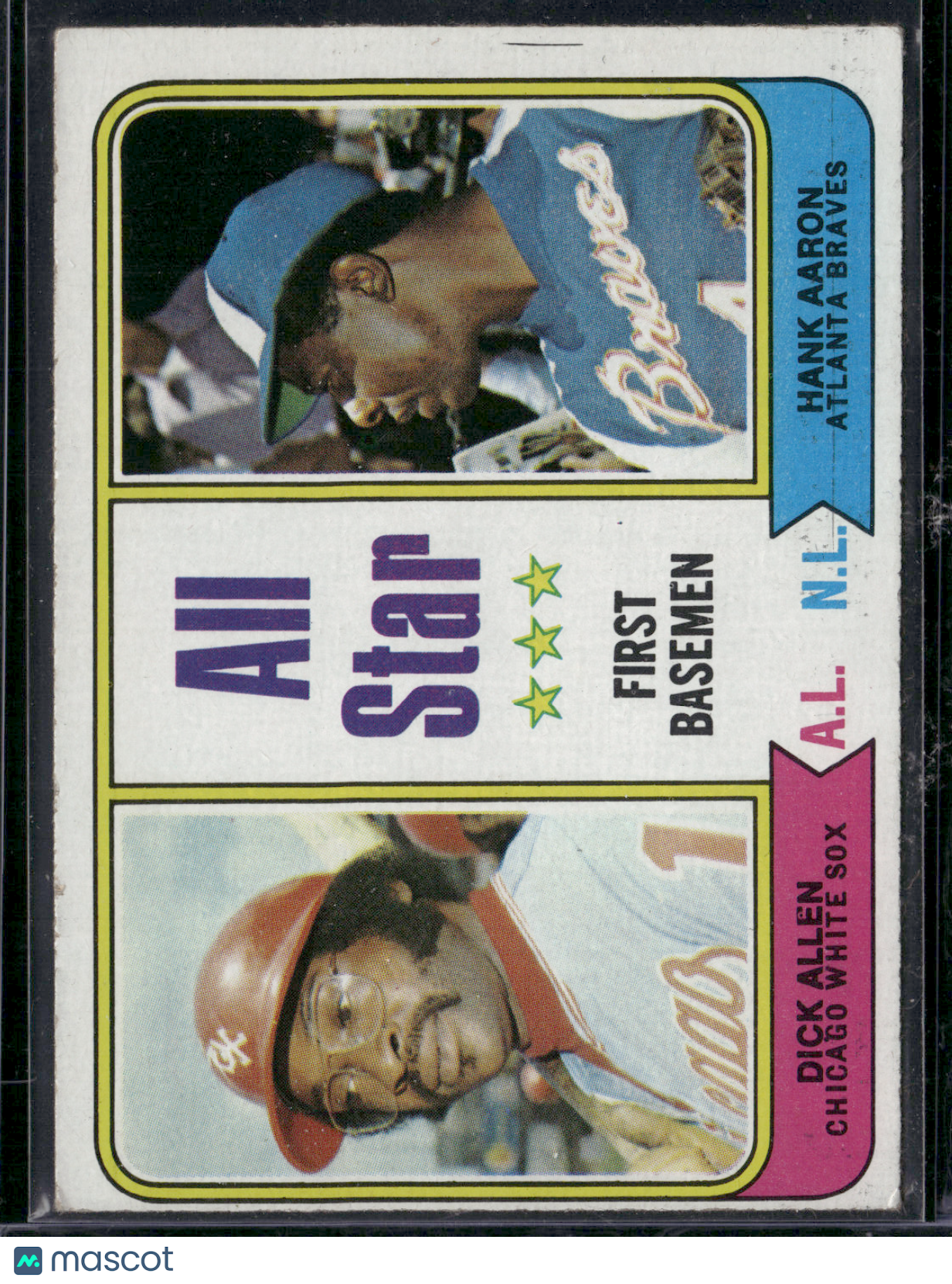 1973 Topps HANK AARON/DICK ALLEN #332 All Star First Basemen Light Wrinkle (VG)