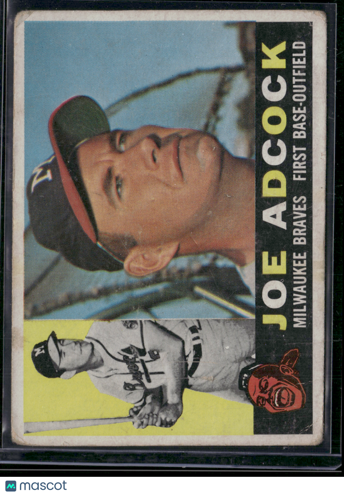 1960 Topps JOE ADCOCK #3 Indent Scratches Light Wrinkles (Good-VG)