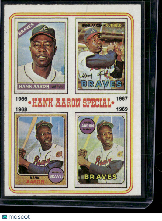 1976 Topps HANK AARON SPECIAL #5 Wax Stain Light Wrinkles (VG)