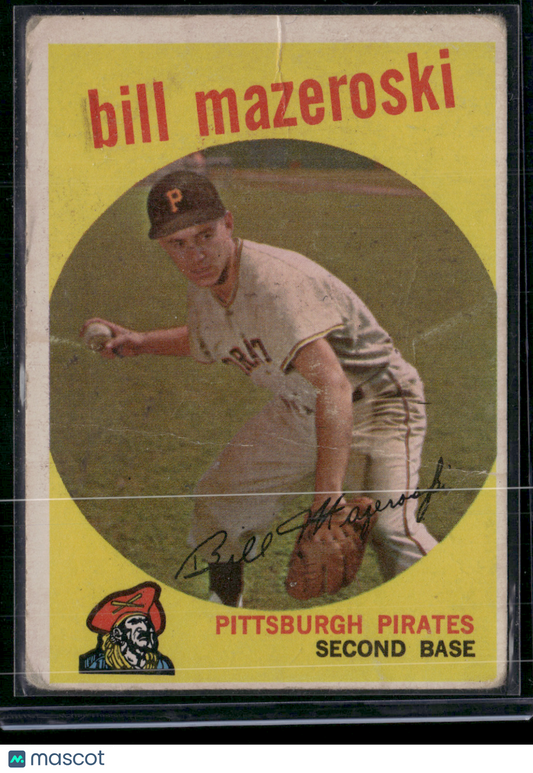 1959 Topps BILL MAZEROSKI #415 Multiple Creases