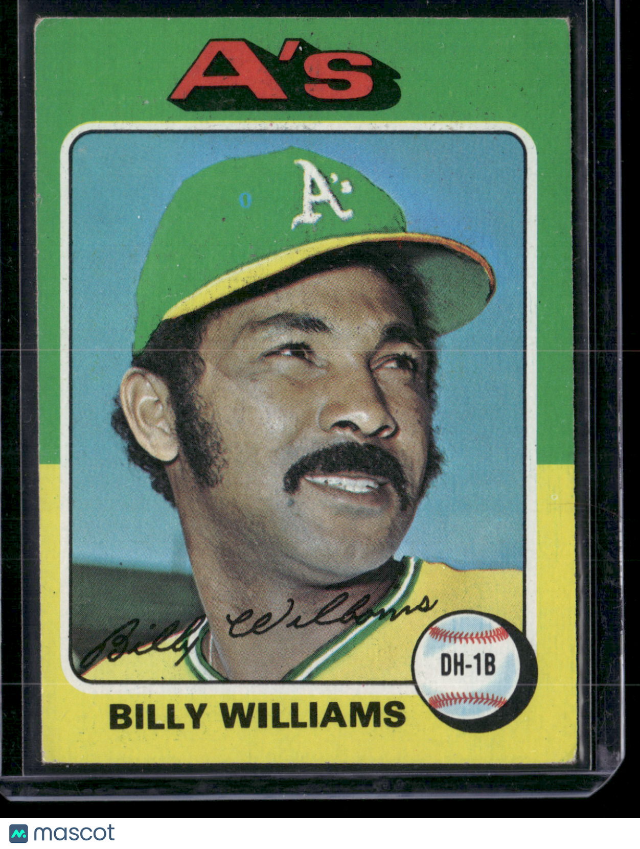 1975 Topps BILLY WILLIAMS #545 Back Miscut showing adjacent player stats (VG/EX)