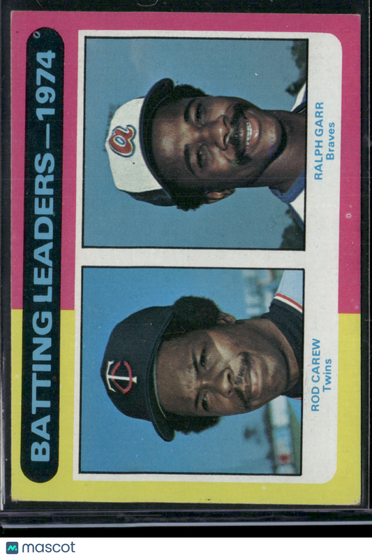 1975 Topps ROD CAREW/RALPH GARR #306 74 Batting Leaders (VG-EX)
