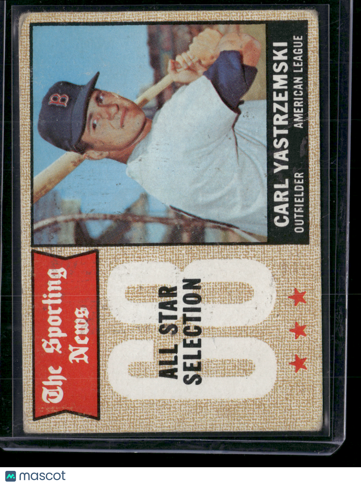 1968 Topps CARL YASTRZEMSKI #369 All Star Wax Stains (VG)