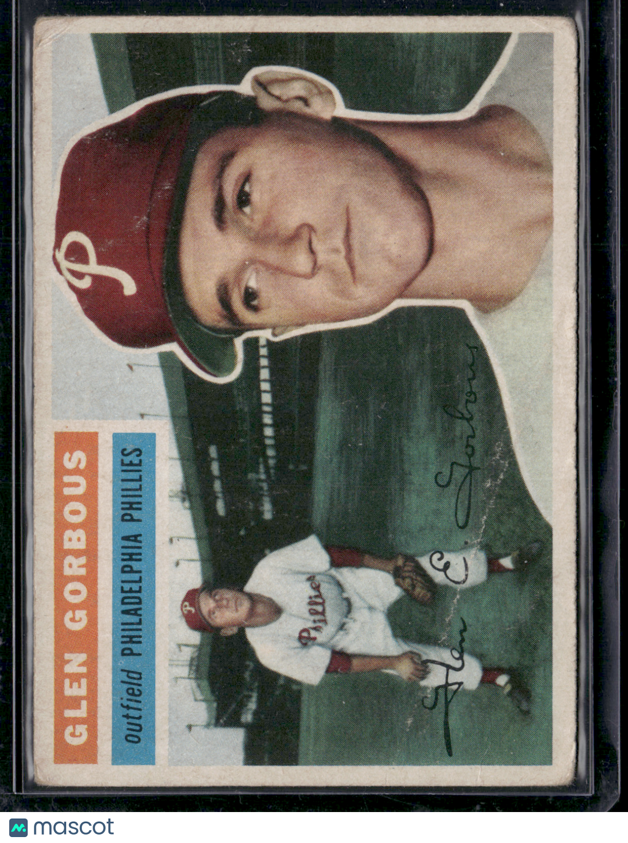 1956 Topps GLEN GORBOUS #174 Crease