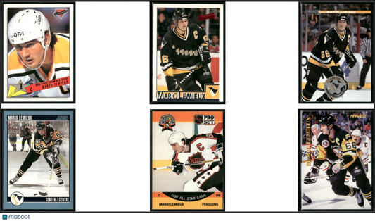 1990 MARIO LEMIEUX 6 CARDLOT Mario Lemieux 90 Pro Set 92 Score (EX-EX/MT)