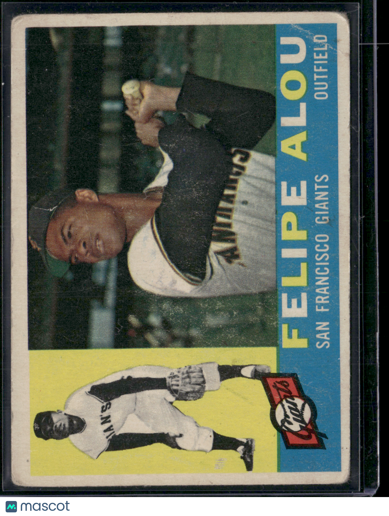 1960 Topps FELIPE ALOU #287 Toning Light Wrinkles (VG)