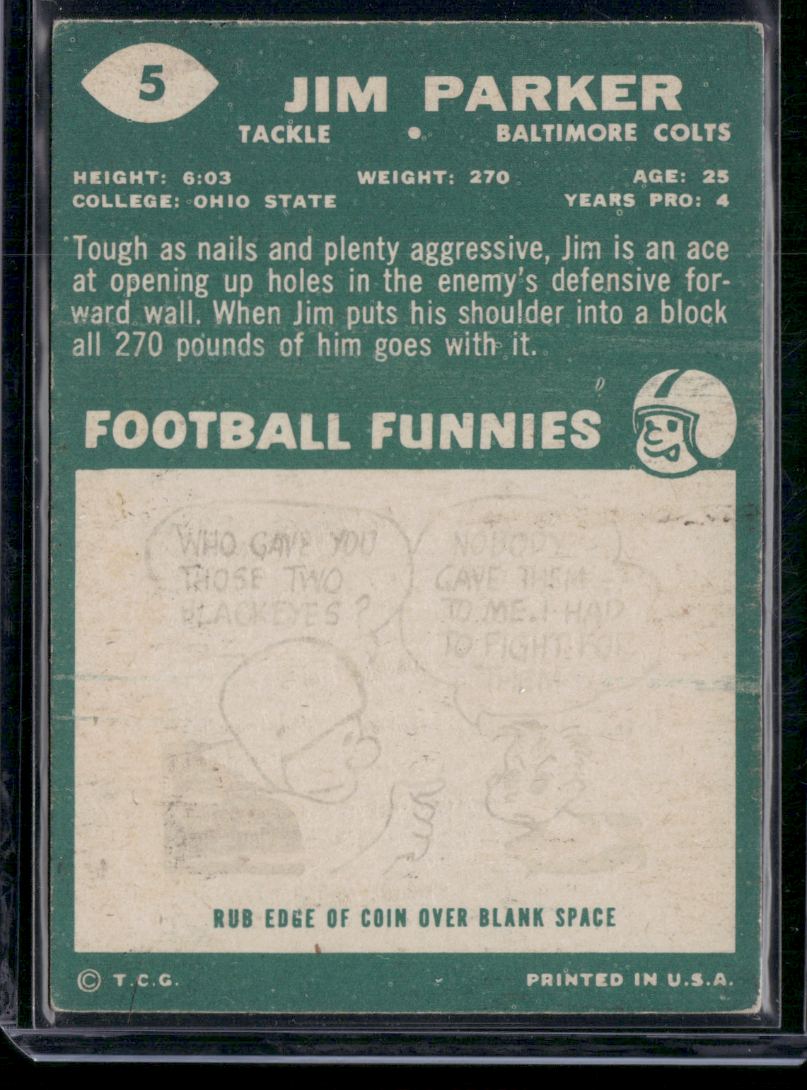 1960 Topps JIM PARKER #5