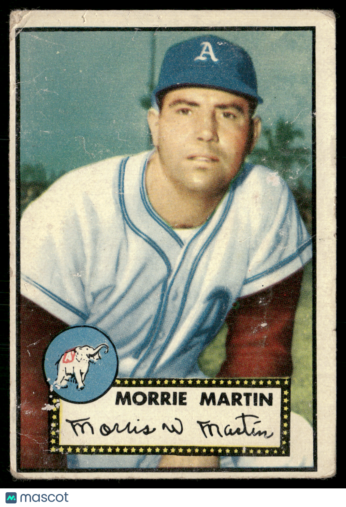 1952 Topps MORRIE MARTIN #131 Red Back Light Wrinkles (VG)