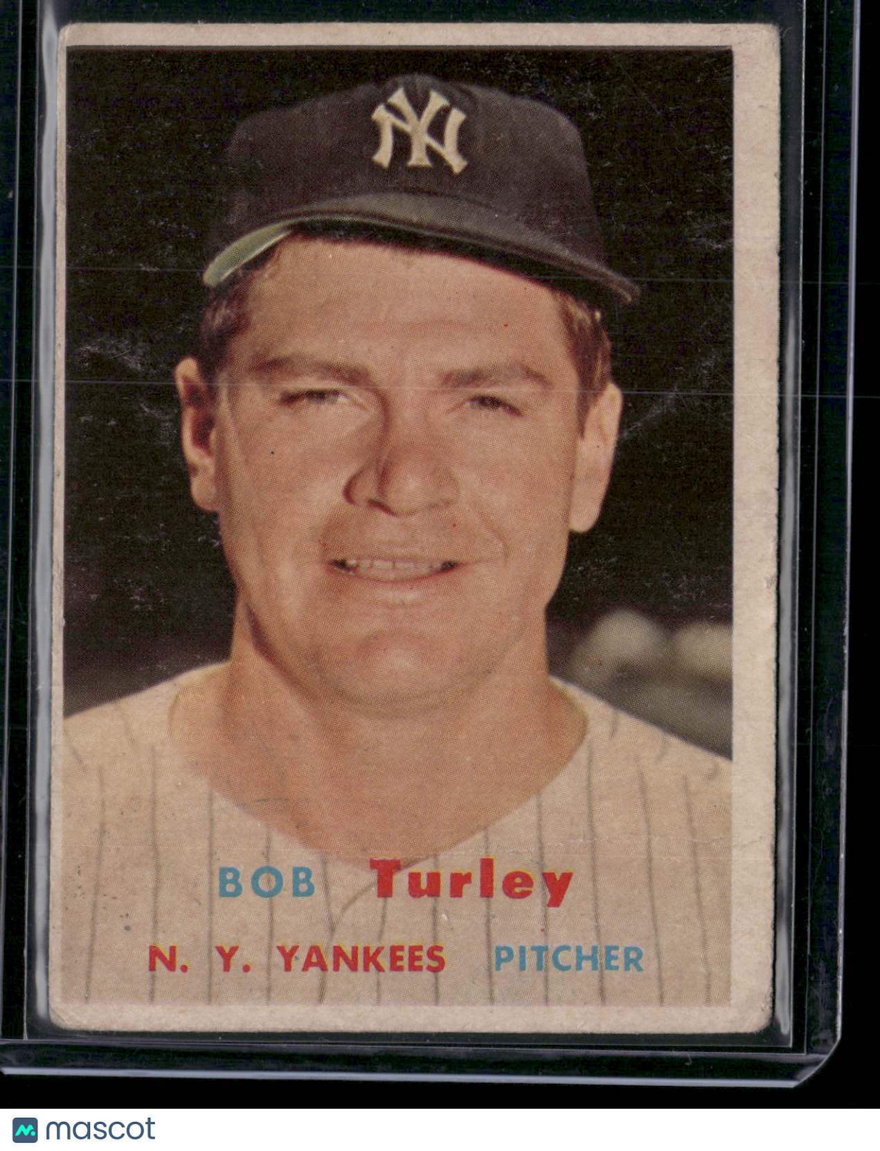 1957 Topps BOB TURLEY #264 Crease