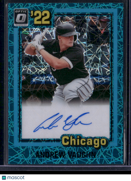 2022 Donruss Optic ANDREW VAUGHN #81S-AV Blue Cracked Ice Prizm 1/50 (VG)