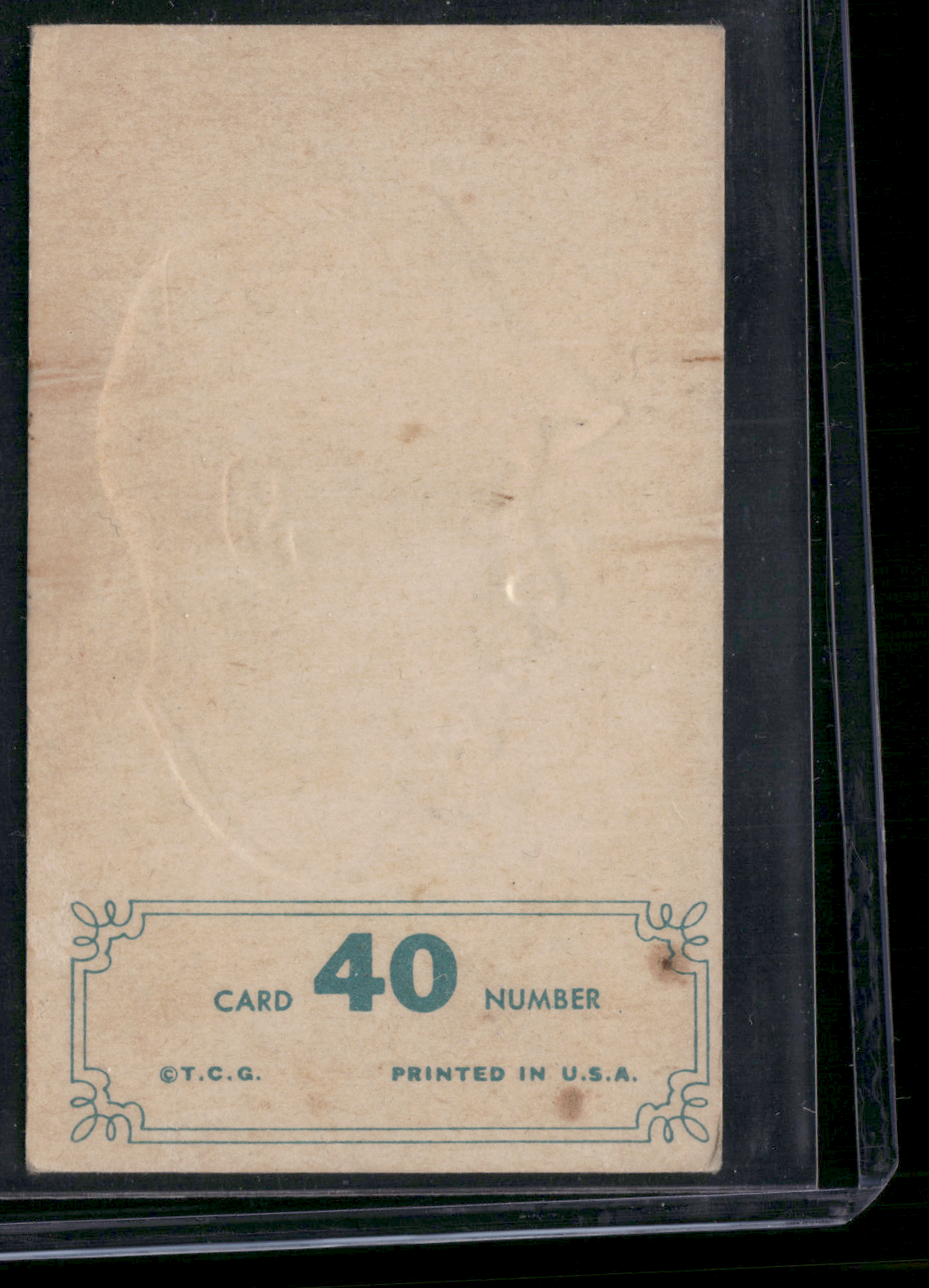 1965 Embossed BILLY WILLIAMS #40 Staining on back Toning (Good)