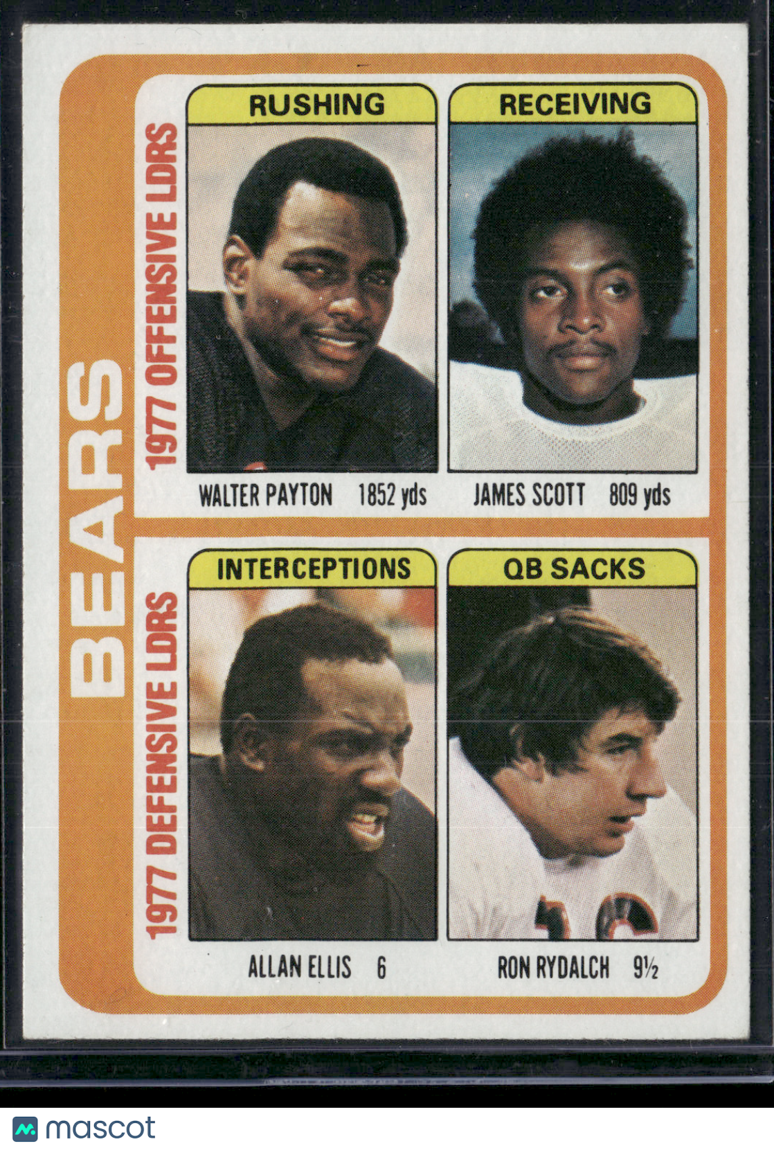 1978 Topps BEARS TEAM LEADERS - WALTER PAYTON #504 (EX/MT)
