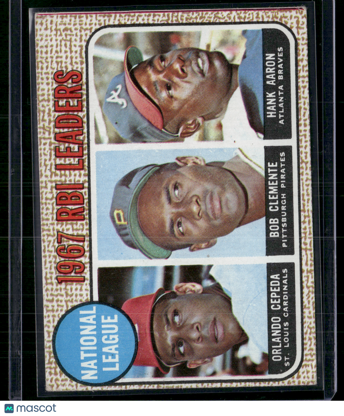 1968 Topps HANK AARON/ROBERTO CLEMENTE/CEPEDA #3 1967 NL RBI Leaders (VG/EX)