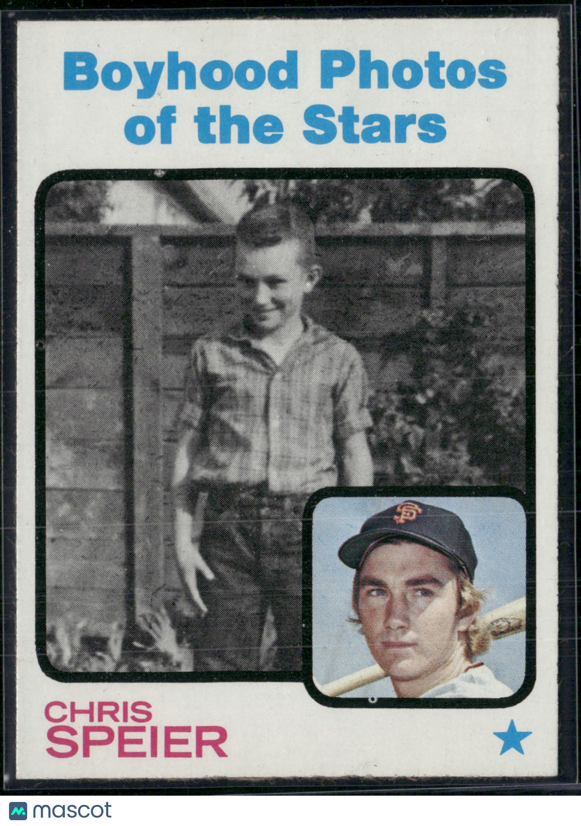 1973 Topps CHRIS SPEIER #345 Boyhood Photos of the Stars Rough Edge cut (EX)