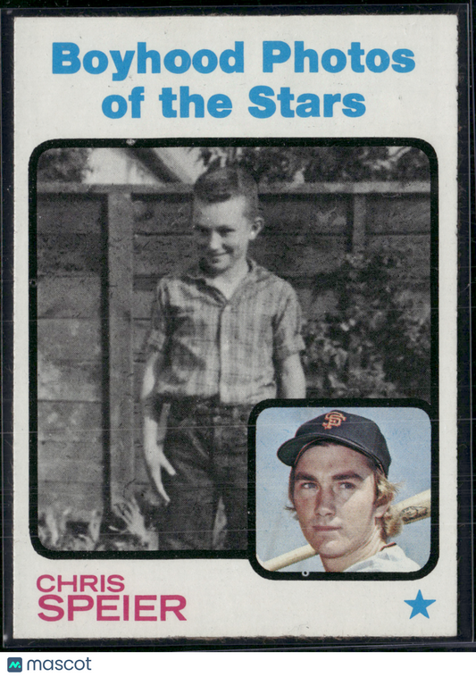1973 Topps CHRIS SPEIER #345 Boyhood Photos of the Stars Rough Edge cut (EX)