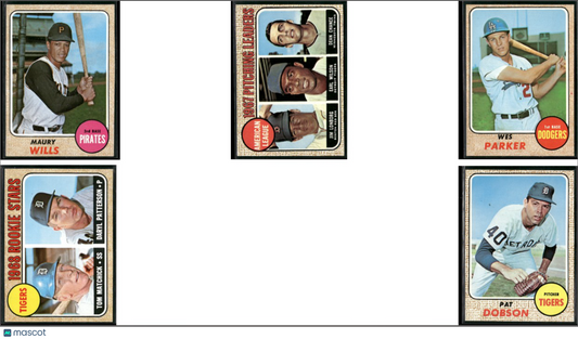 1968 Topps 5 ~ CARDLOT Maury Wills/Pat Dobson (VG/EX-EX)