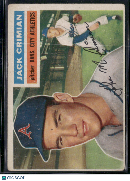 1956 Topps JACK CRIMIAN #319 Ink on Back
