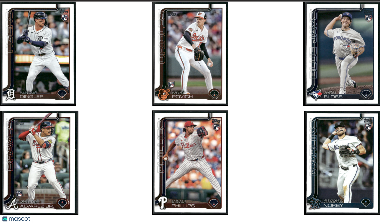 2025 Topps ROOKIES 6 ~ CARDLOT Dillon Dingler/Connor Norby (NM)
