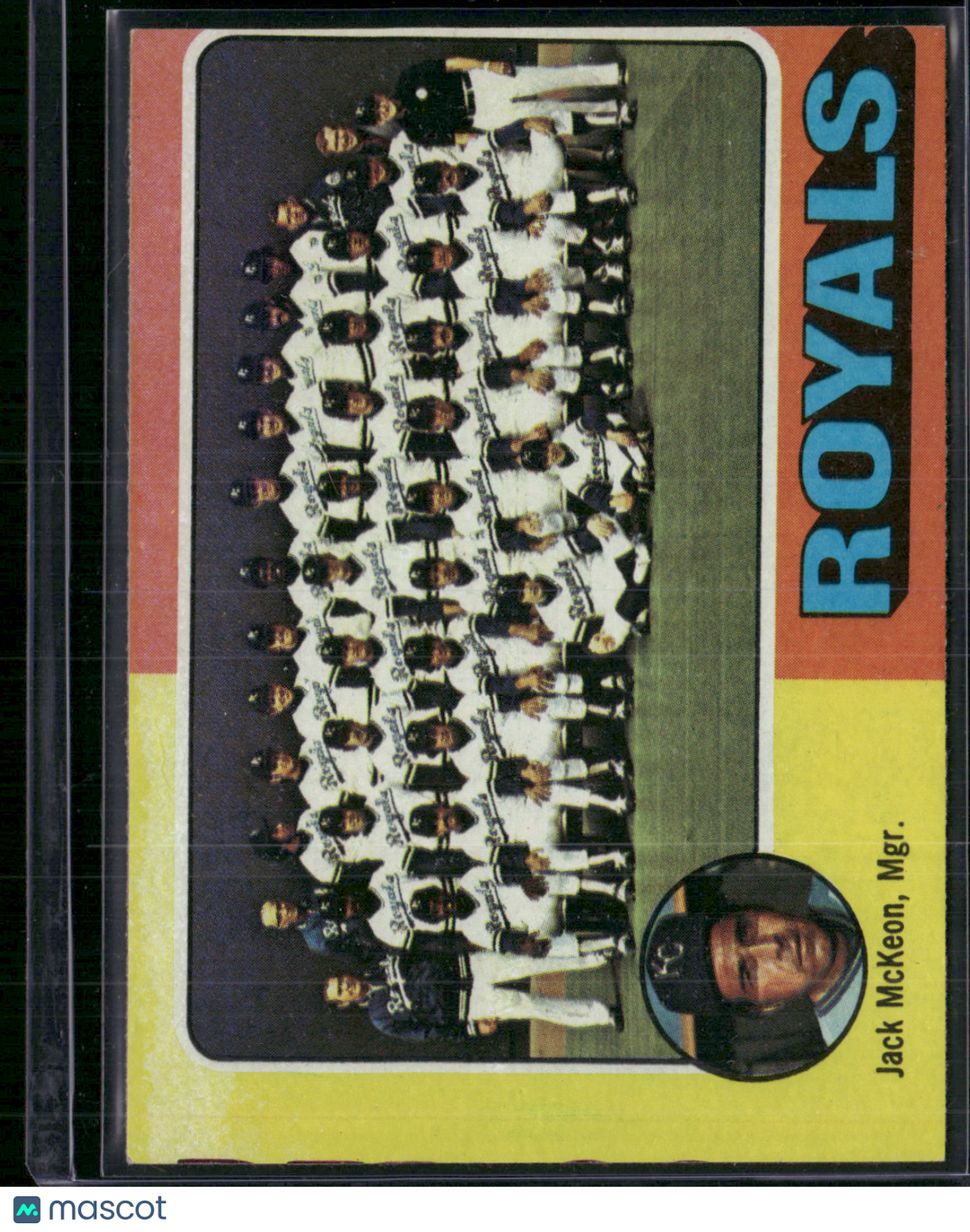 1975 Topps KANSAS CITY ROYAL #72 Light Toning Miscut (VG/EX)