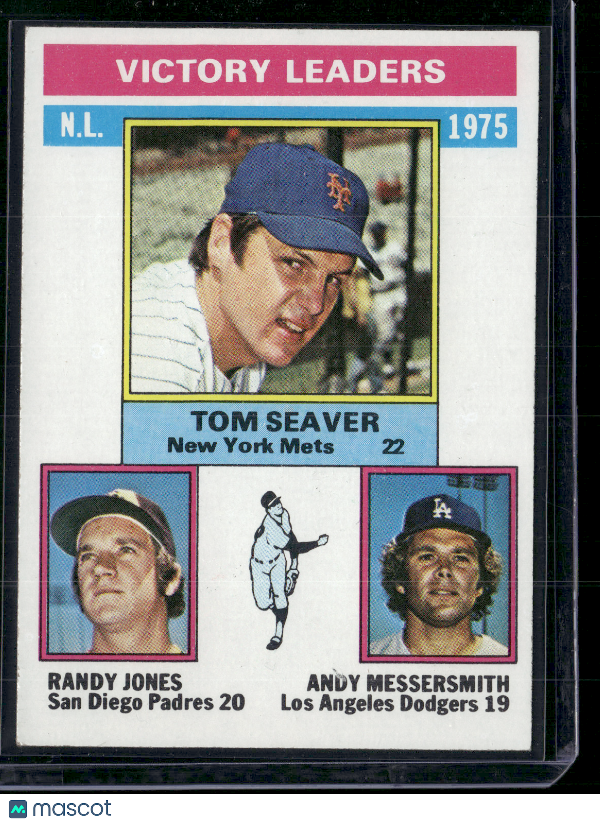 1976 Topps TOM SEAVER/JONES/MESSERSMITH #199 1975 NL Victory Leaders (VG-EX)