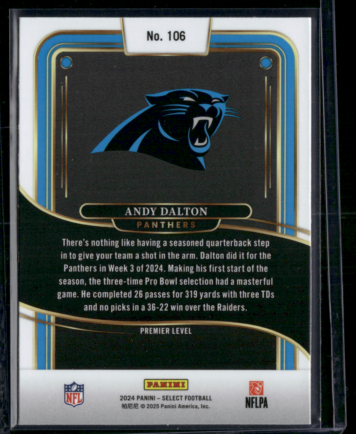 2024 Panini Select ANDY DALTON #106 Premier Level
