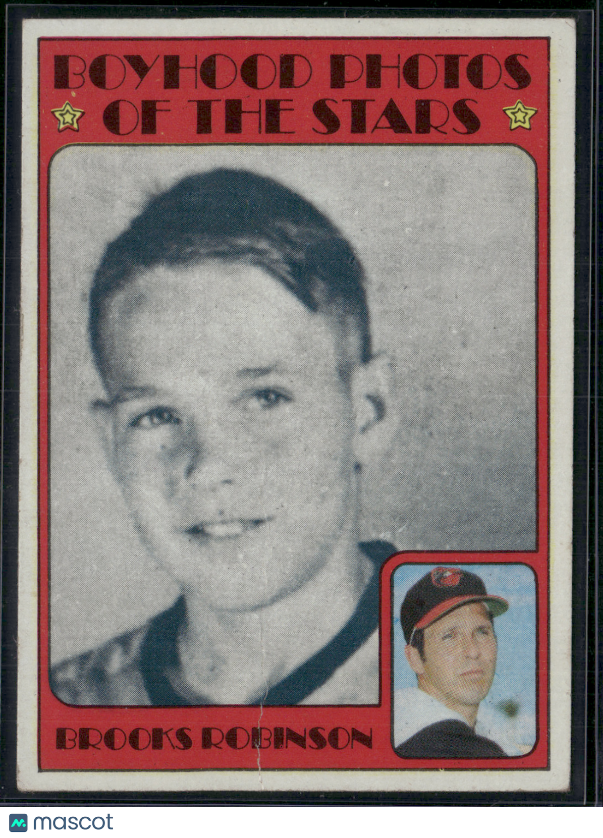 1972 Topps BROOKS ROBINSON #498 Boyhood Photos of The Stars Wrinkle (VG-VG/EX)