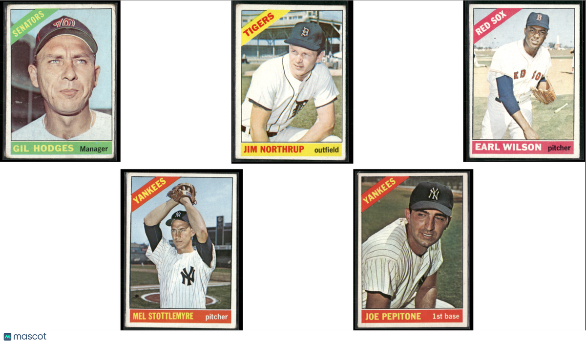 1966 Topps 5~CARDLOT Gil Hodges/Joe Pepitone (Good-VG)