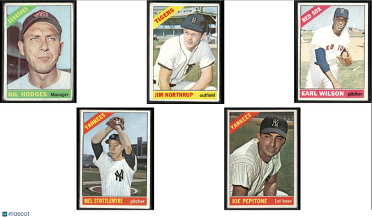 1966 Topps 5~CARDLOT Gil Hodges/Joe Pepitone (Good-VG)