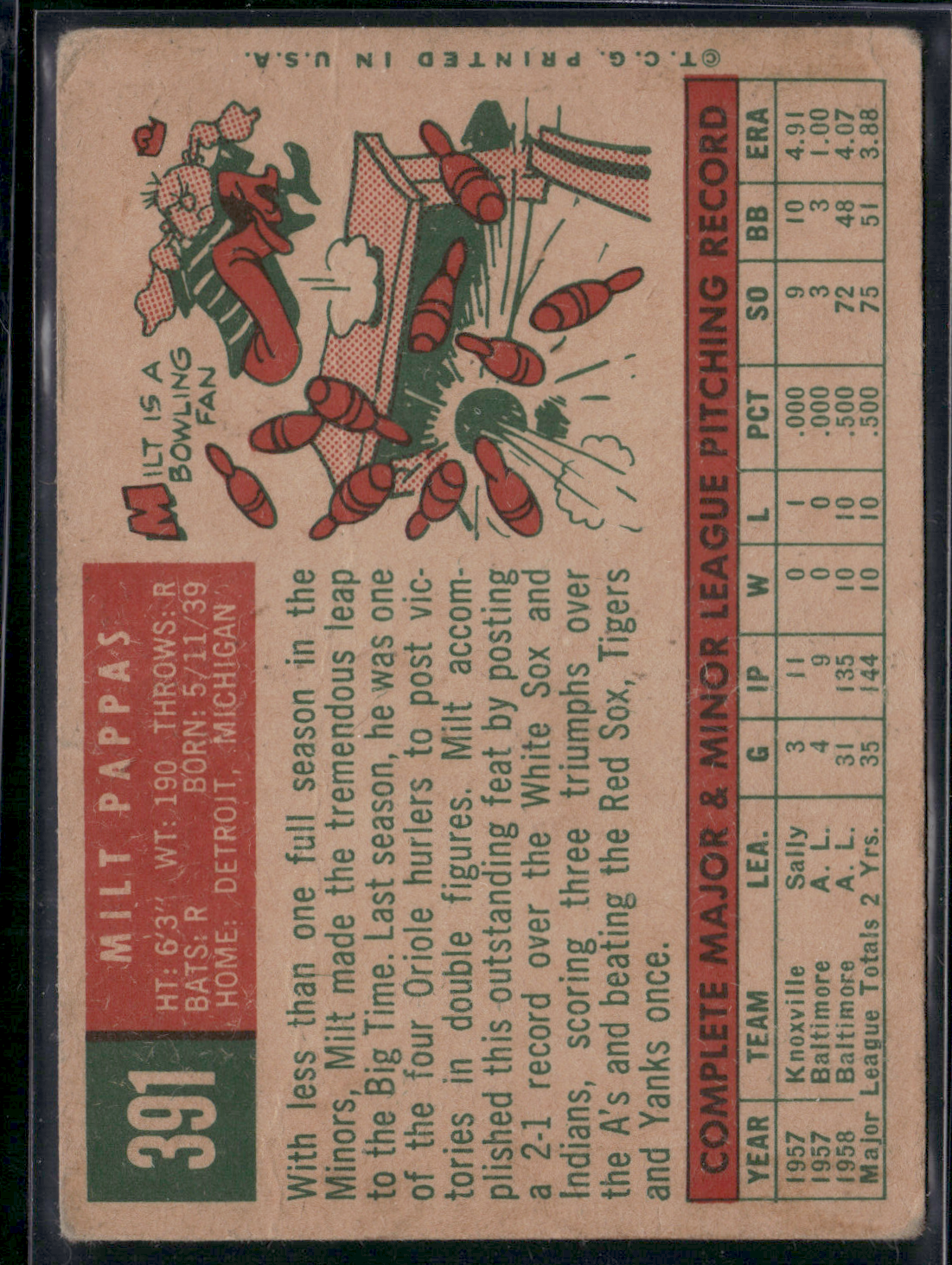 1959 Topps MILT PAPPAS #391
